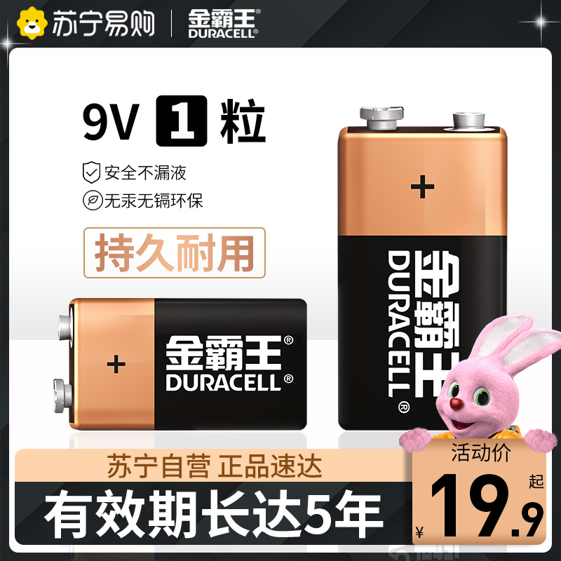 Duracell 9V alkaline battery 2-grain 9 volt universal multimeter surface stacked guitar microphone square 6F alarm toy remote control square smoke alarm microphone universal