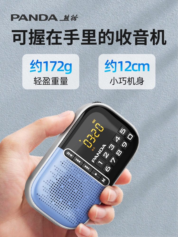 Panda New Multifunctional Radio for the Elderly, Rechargeable Model, Portable Radio for Seniors, Small Semiconductor 774