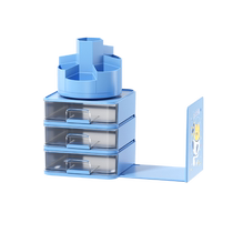 猫太子三合一旋转笔筒收纳盒学生桌面儿童男女孩大容量多功能笔桶轻奢高级感文具用品笔盒高颜值创意可爱2108