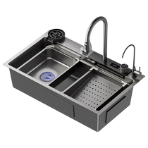 厨房洗菜盆大单槽304不锈钢水槽台下洗碗槽家用洗菜池水池盆2200