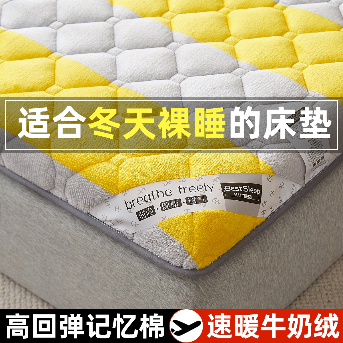 Memory Cotton Milk Suede Mattress Upholstered Home Bedroom Winter Season Bed Bedding Mat Bedding Warm Coral Lamb Fleece 1258-Taobao