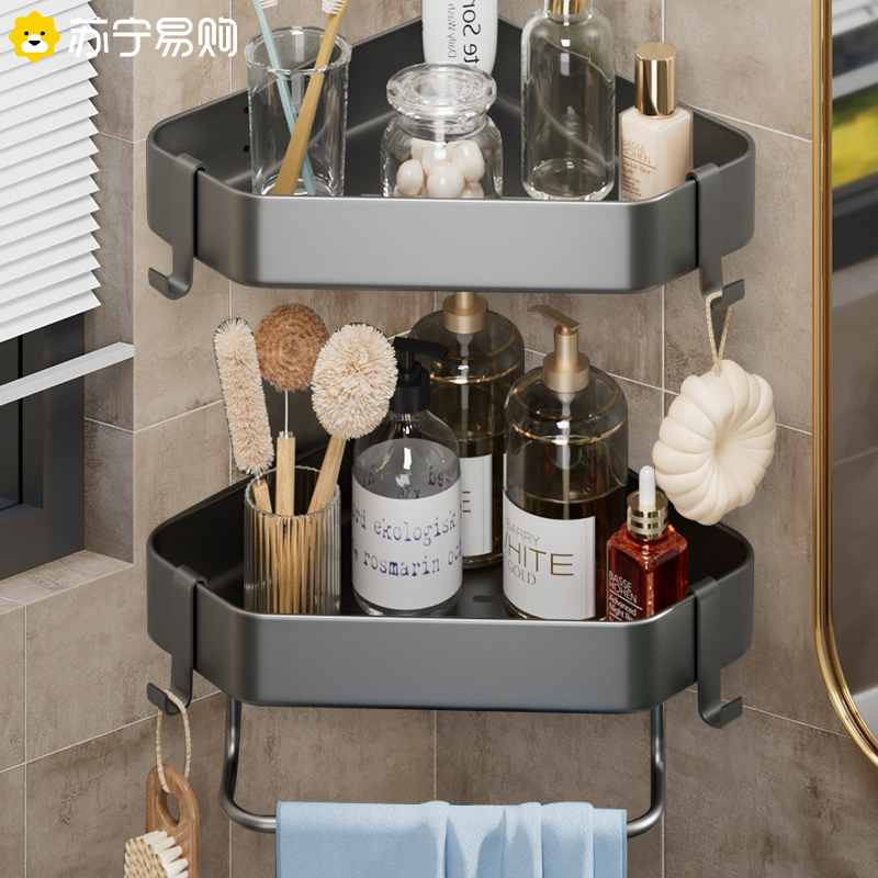 Perforated toilet bathroom triangular shelving Toilet Washroom Washroom Wash Terrace containing shelf 1791-Taobao