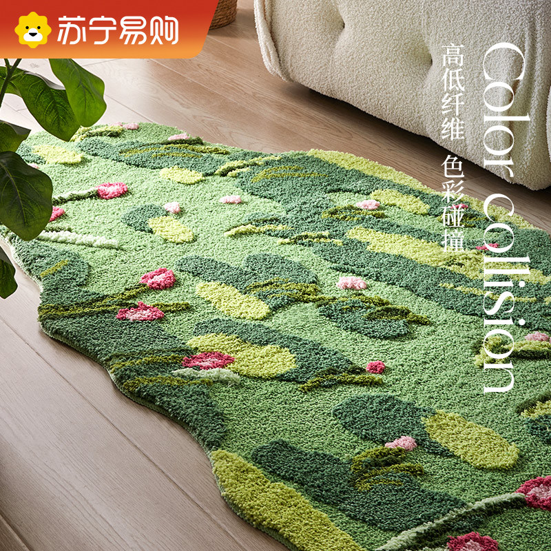Irregular Irregular Green Moss Carpet Main Sleeper bedside blanket Padded Room Mat cushion sofa Sofa Tea blanket 2461-Taobao