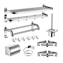 304 stainless steel towel rack no punching bathroom toilet towel rack wall hanging bathroom storage rack double pole 1763