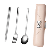 Chopsticks and spoon set personal box office worker stainless steel portable takeaway student tableware set 1925