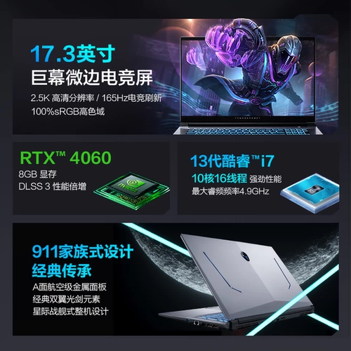 Thor 911Plus киберспортивный игровой ноутбук 13-го поколения i7-13620HRTX4060 полноценная независимая видеокарта 17,3 дюйма [1484]