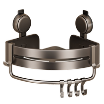 Bathroom suction cup storage rack gun ash no punching wall hanging bathroom sink sink storage triangle basket 1286