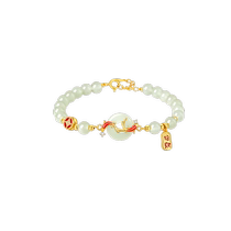 Koi Peace Bracelet 2024 New Hetian Jade Bracelet Womens Sterling Silver Chinese Valentines Day Gift for Girlfriend 2521
