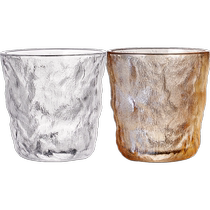 Internet celebrity high-looking thickened glacier pattern whiskey glass crystal wine glass home hospitality set 2378