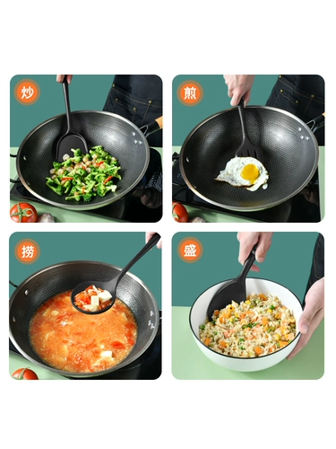 Покупка товаров: кухонная силиконовая лопатка, сковорода с антипригарным покрытием, специальная лопатка для приготовления пищи, устойчивая к высоким температурам, дуршлаг для пищевого супа, набор кухонной утвари 1789