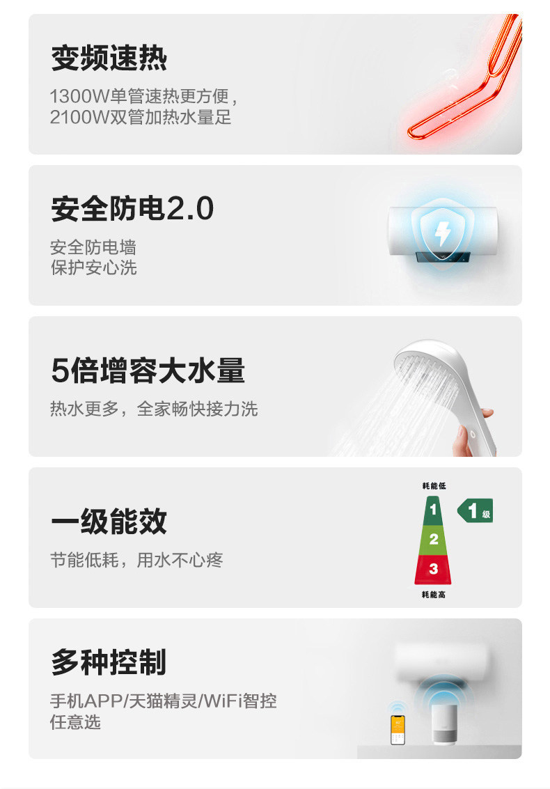 美的 语音智控 变频电热水器 60L  一级能效 图4
