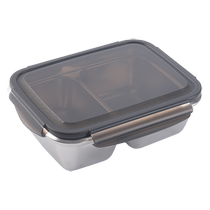 304 stainless steel office worker lunch box student large-capacity compartmentalized lunch box sealed separated lunch box dinner plate 3842