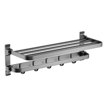 Space aluminum towel rack gun gray bathroom storage rack bathroom punch-free toilet towel hardware pendant 1763