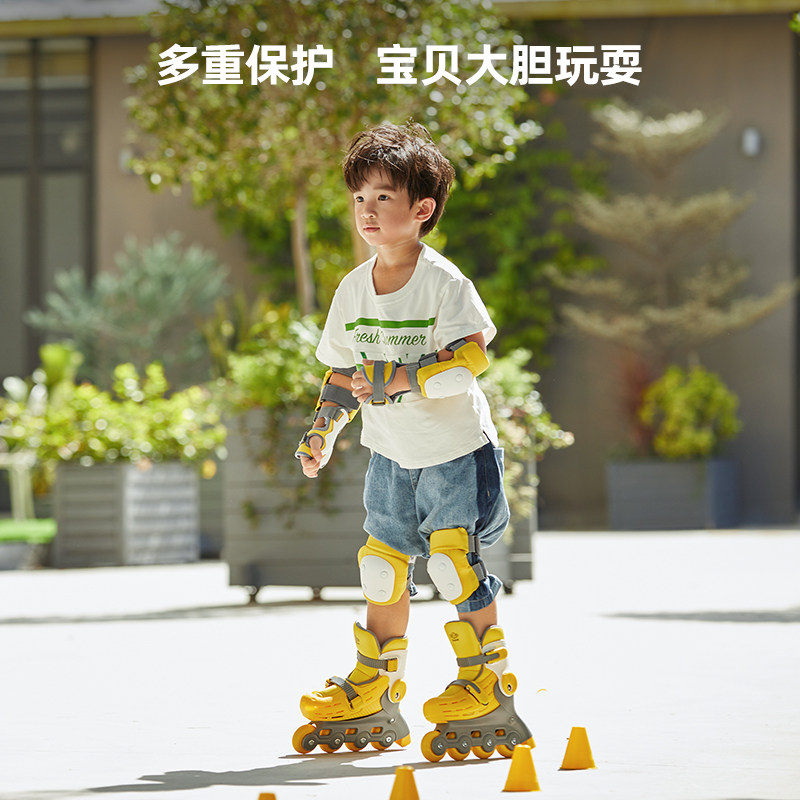 Lacquer small 100 children wheel sliding shoes Ice Skates Anti-Fall Protector Kneecap Protective Elbow Protective wrist bicycling protective gear suit 3048-Taobao