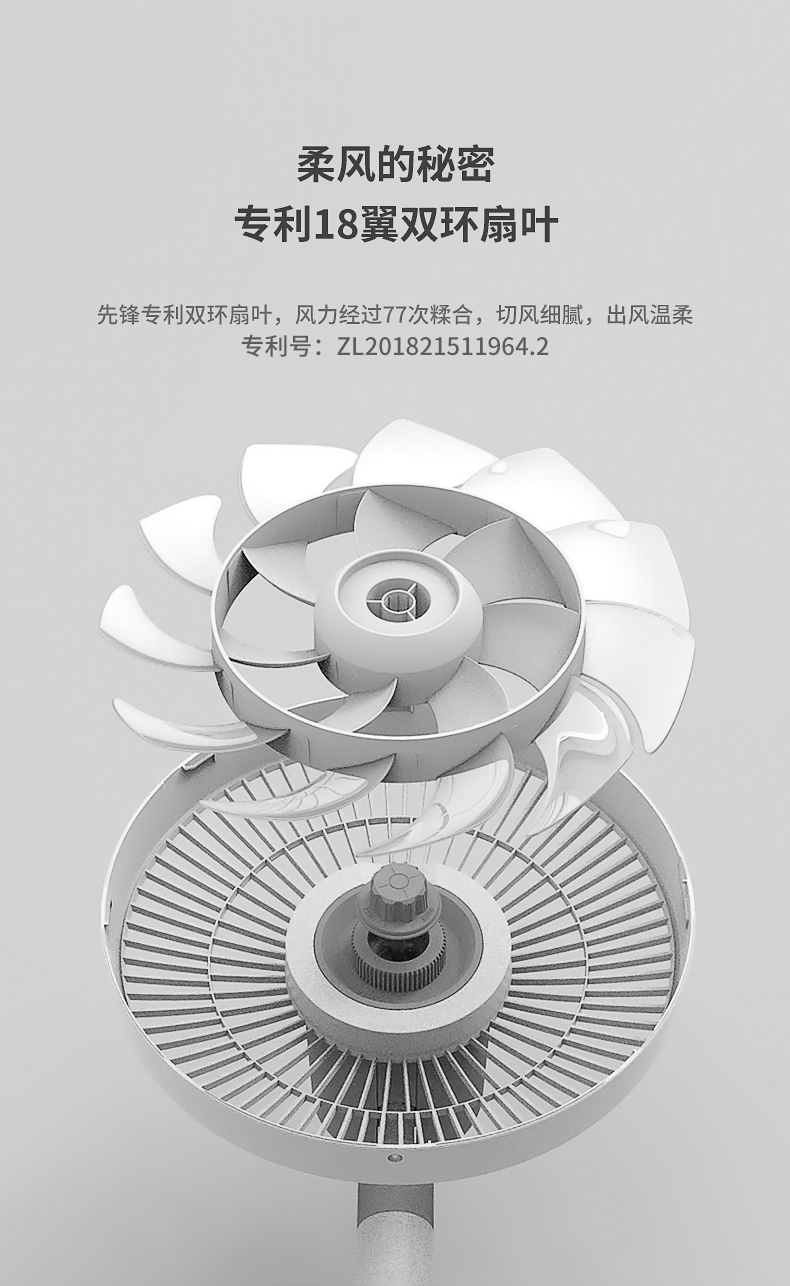 先锋 DXH-S6 18叶蝉翼扇叶 直流变频落地循环扇电风扇 图9