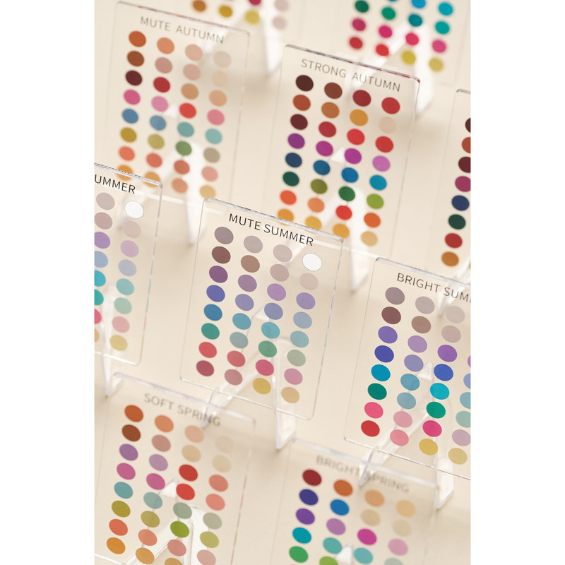 Transparent Portable Color Chart Korean Color Test Diagnosis Four-Season Card Acrylic Explanation of Cool and Warm Style Color Cloth Transparent Portable Color Chart Korean Color Test Diagnosis Four-Season Card Acrylic Explanation of Cool and Warm Style Color Cloth