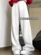 2025 New Spring and Autumn High-Waisted Petite Jogger Pants Casual Cuffed Sweatpants Straight-Leg Pants Loose Slimming Wide-Leg Pants