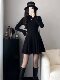 French-Style Hepburn-Inspired Black Knit Dress for Women, Autumn and Winter, Petite Slim-Fit A-Line Dress with a High-End Feel, Base Dress
