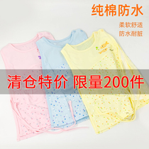 Children Hood Clothing Pure Cotton Waterproof Summer Thin with short sleeves Cartoon apron for men and women Baby Dining Hood Hooded Cardiovert