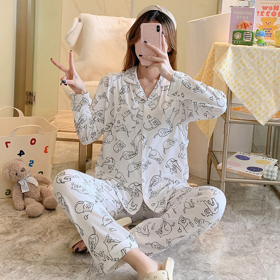 Pregnant women's pajamas breastfeeding spring and autumn pure cotton confinement clothing summer thin postpartum July 5 maternal breastfeeding summer confinement clothing