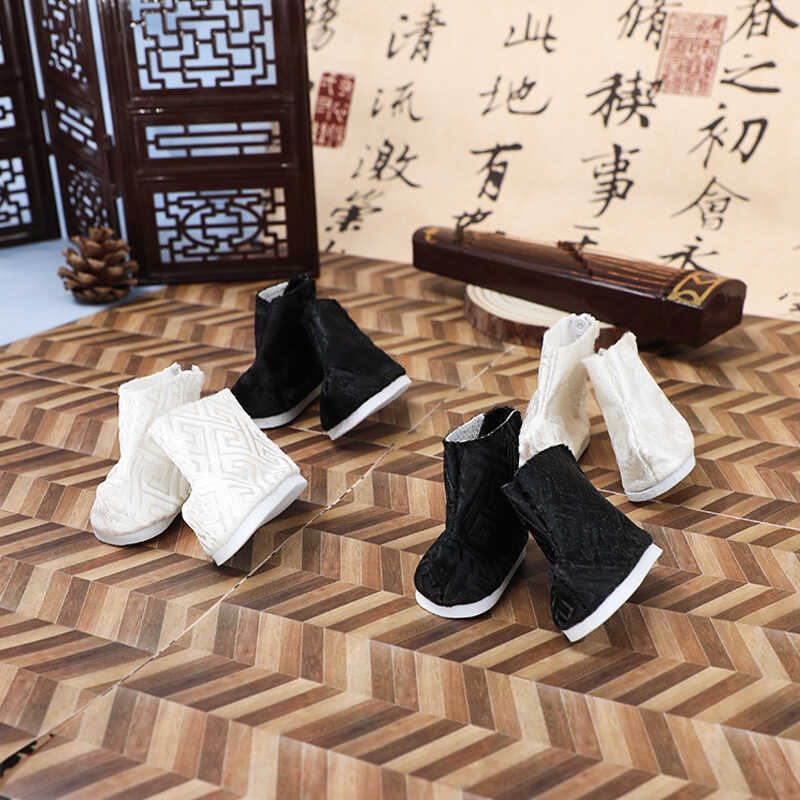 20cm Cotton Doll Ancient Style Shoes Small Boots Black and White Dragon Pattern Patterned Doll Hanfu Accessories 20cm Cotton Doll Ancient Style Shoes Small Boots Black and White Dragon Pattern Patterned Doll Hanfu Accessories