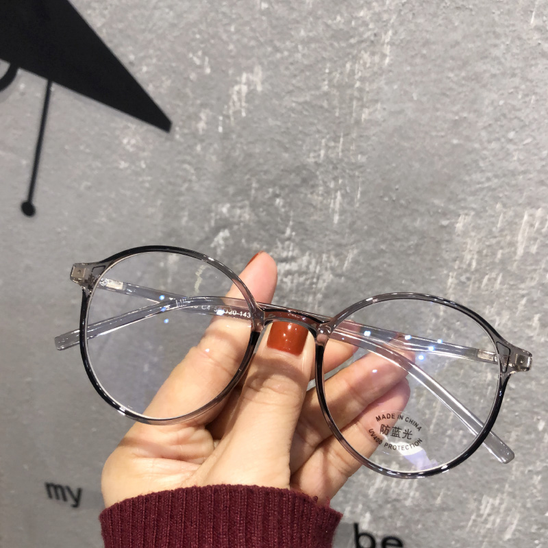 Anti-Blu-ray myopia glasses Female Han version Tide Retro Light TR Round Frame Decoration Glasses Vegan Mesh Red Eyes Frame Male