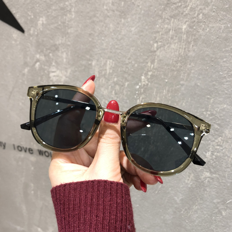 ins sunglasses female Korean version wave round face sunglasses small face bunny large face slim glasses tennis red 2020 new male