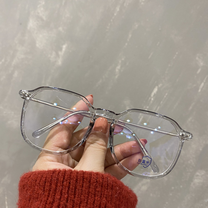 Anti-blue light glasses female fit myopia degree glasses small red book vegan black frame large face slim net red eyes frame male