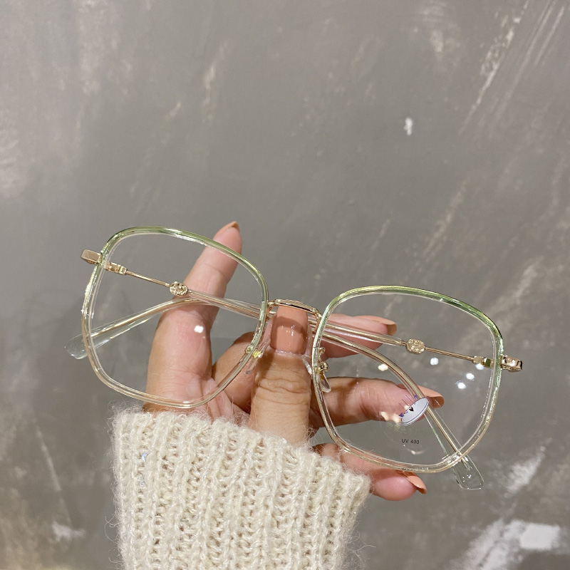 Transparent frame glasses female small red book net red ins vegan round face thin Korean version tide large face black myopia with frame glasses
