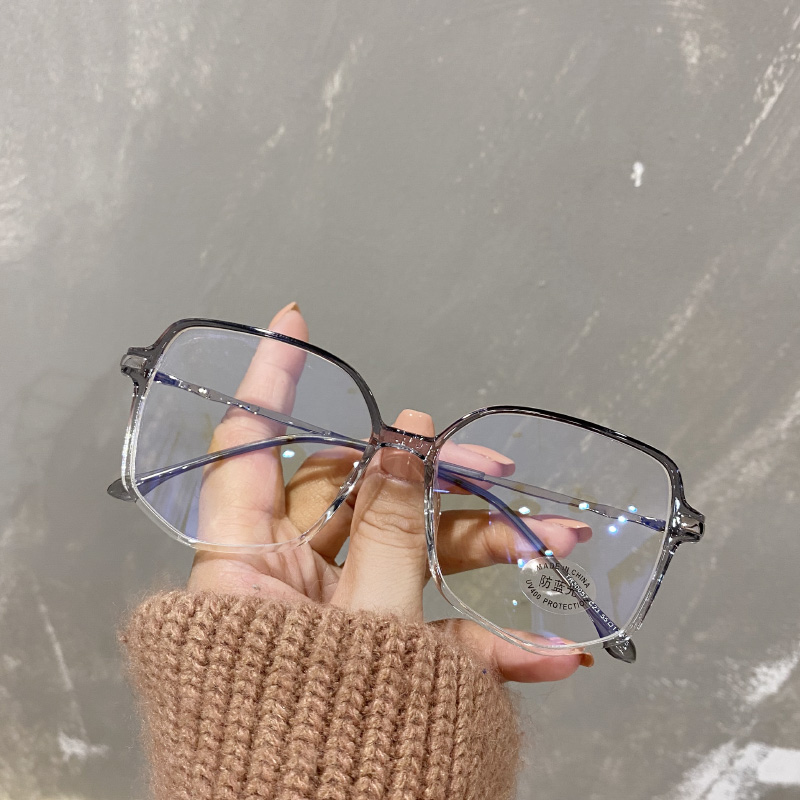 Small Red Book Super Light Glasses Female Polygon Transparent Large Frame slim eye frame Spectacle Red Nearsighted eye frame male