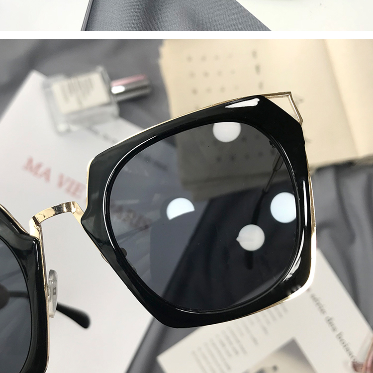 Kính râm nữ Hàn Quốc tai mèo vuông retro kính lớn kính tròn mặt tròn màu đỏ với kính râm kính cận đẹp