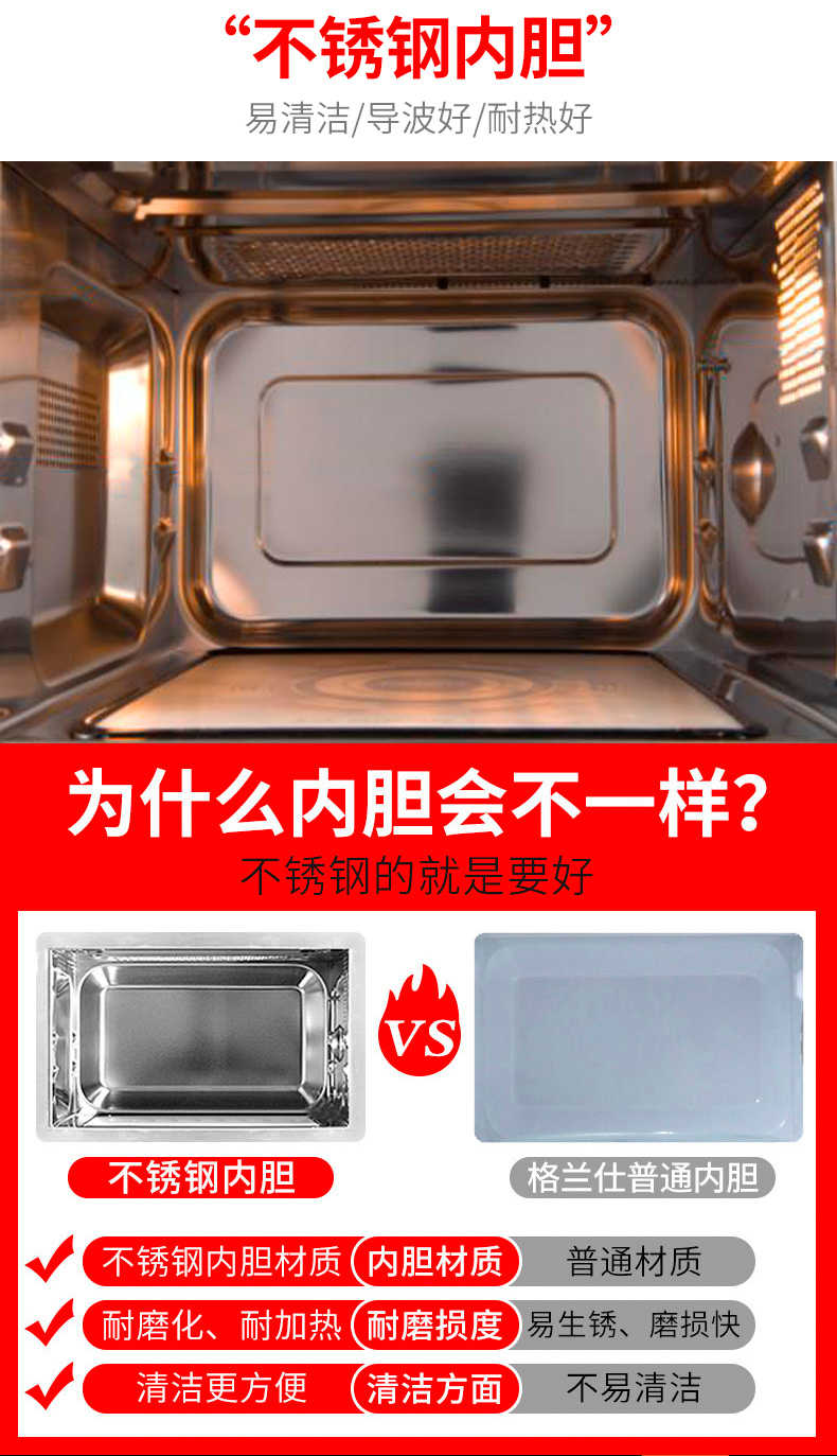 Lò vi sóng biến tần bằng thép không gỉ Galanz / Glanshi G80F25MSXLVII-ZM (M0) - Lò vi sóng lò nướng southstar