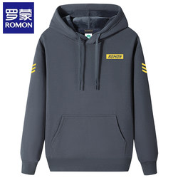 Romon Official Genuine Pure Cotton Hooded Sweatshirt for Men, Casual Versatile Loose Top, Men's Autumn Pullover Hoodie