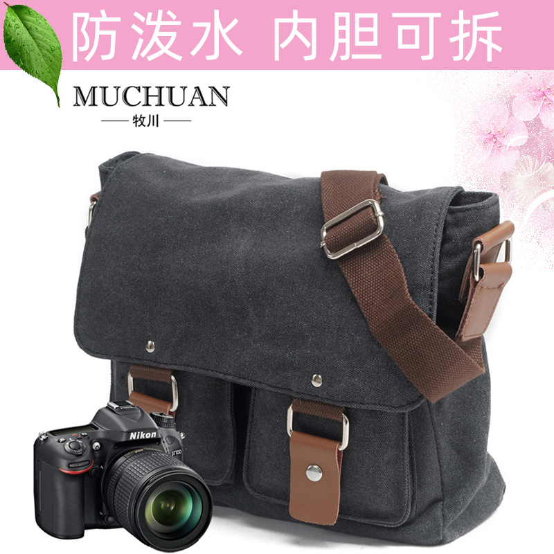 Retro Sail Cloth Bag Inclined Satchel Single Shoulder Suitable For Canon Photo Bag Sony zv1 Micro Single Eye Camera Counter Camera Bag