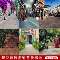 2022 New Shadow Building Writing True Street Photography Background Cloth Photo Gallery Digital Photo Wedding Photography Background Paper