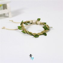 Small freshener bracelet female Jean Jorson Department Art and Han version girlfriends Cotton Linen Clothing Accessories Leaves Wax Rope Woven Bracelet