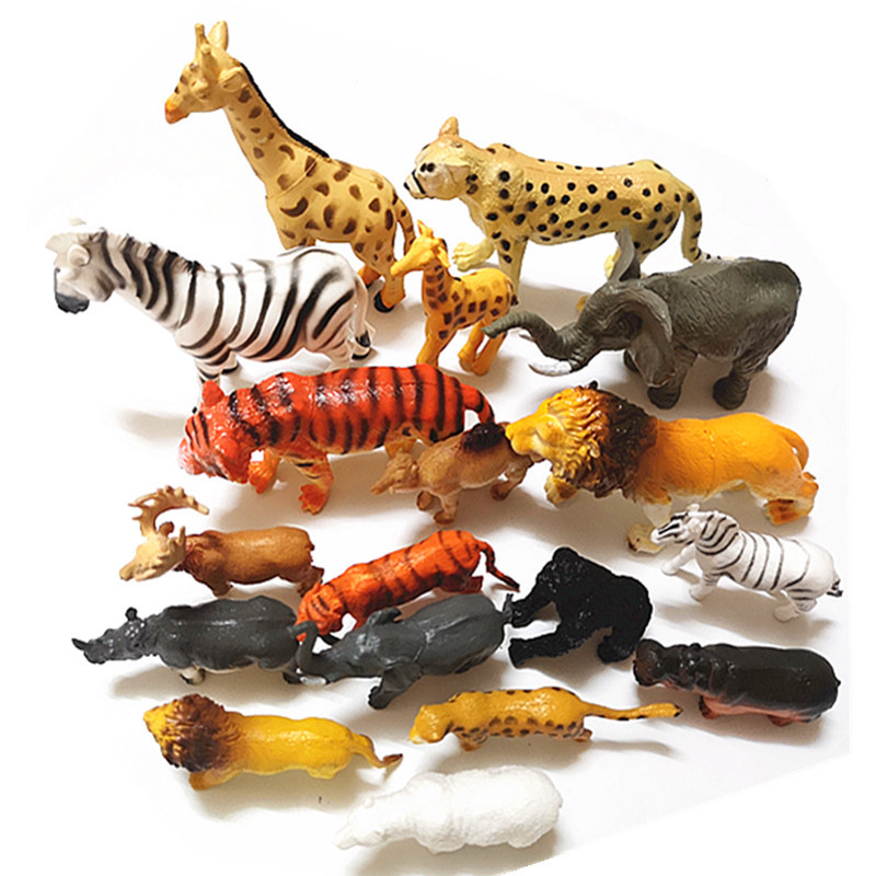  Simulated Zoo Toy Model Wildlife World Set Lion Tiger Zebra Elephant Giraffe