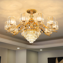 2021 new light luxury crystal living room chandelier luxury atmosphere dining room simple modern European lighting suction and hanging dual-use