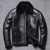 Winter warm thickened original ecological fur one-layer sheepskin leather jacket cold-resistant mens fur jacket