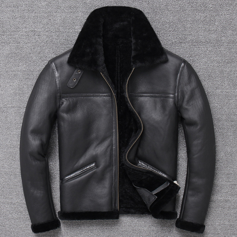 Autumn and winter new B3 original eco-fur integrated leather clothing men imported sheep leather winter style leather grass jacket tide