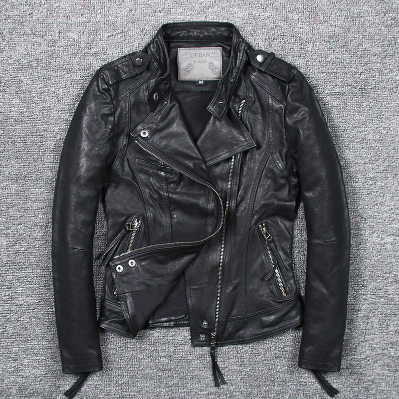 2019 spring leather leather clothing women short slim style Korean version of Haining motorcycle leather jacket women trend coat