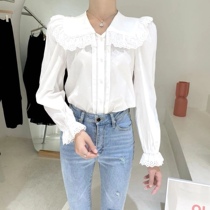 ACE Korea Eugni self-reserved sweet-cut-age shirt autumn new dolls collar long sleeve loose blouses 7224