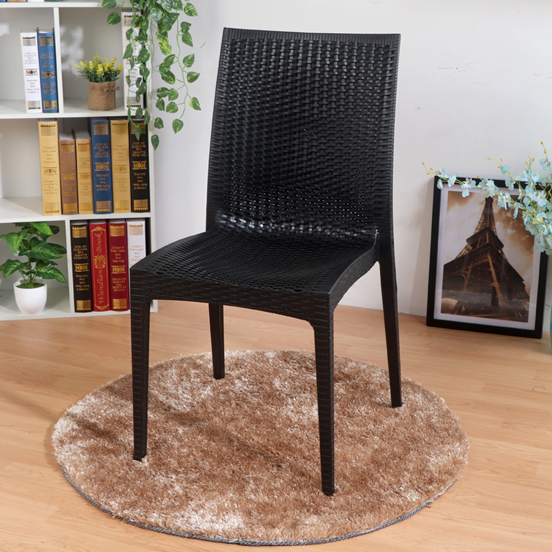 Plastic Backrest Tenchair Outdoor Garden Casual Imitation Vine Home Brief Modern Milk Tea Fast Food Restaurant Bench