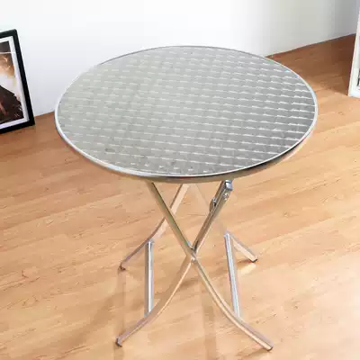 Portable aluminum alloy folding table Outdoor folding stall promotion round table Metal household commercial picnic square table