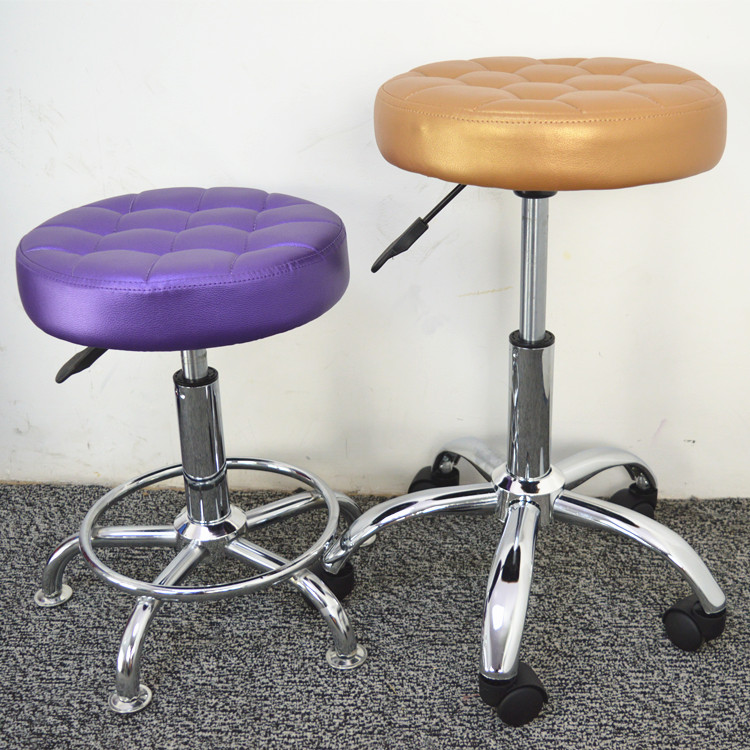 Bar chair rotating hair-lowering bench soft leather surface simple modern bar beauty hairdresser with pullewheelchair