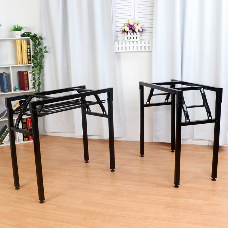 Folding table leg bracket table foot shelf double-layer computer office aggravated adjustment table frame rectangular folding table tripod