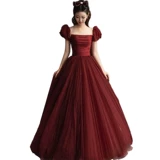 Бордовое цветное вечернее платье для беременных, большой размер, изысканный стиль