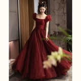 Бордовое цветное вечернее платье для беременных, большой размер, изысканный стиль