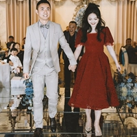 Бордовый, длинный, средней длины