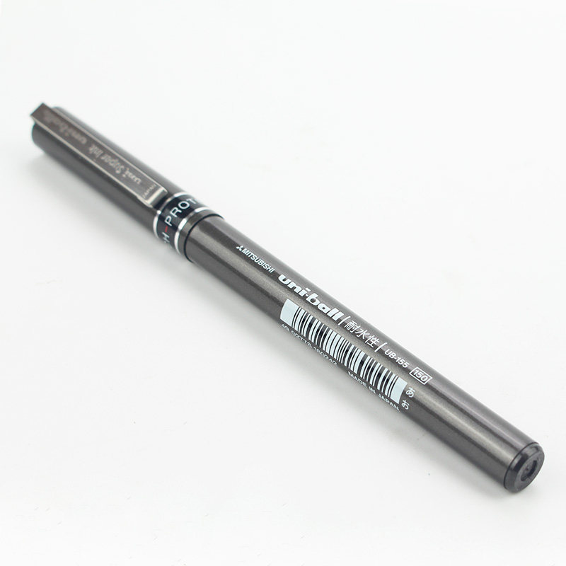 Japan UNI Mitsubishi UB-155 water resistance waterborne pen metal signature pen water-based ballpoint pen Classic black aqueous pen 0 5mm